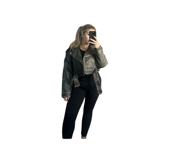 Black Belted Puffer Coat Fur Hood (2)