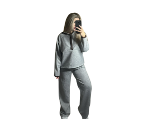 Grey Flared Luxe Hoodie Set One Size 8-14